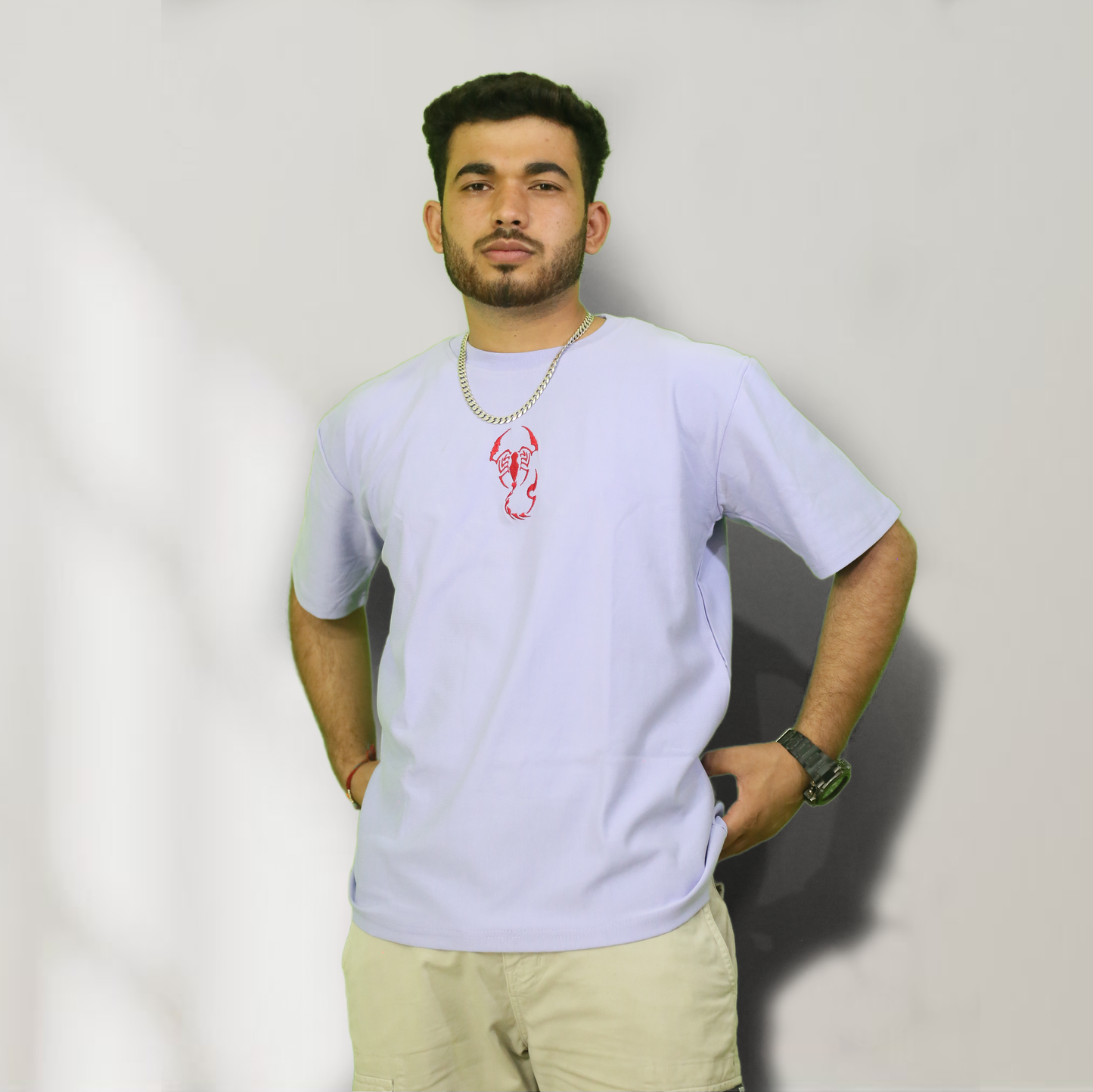 Essential Oversized Embroidered T-Shirt (Scorpion Vr)