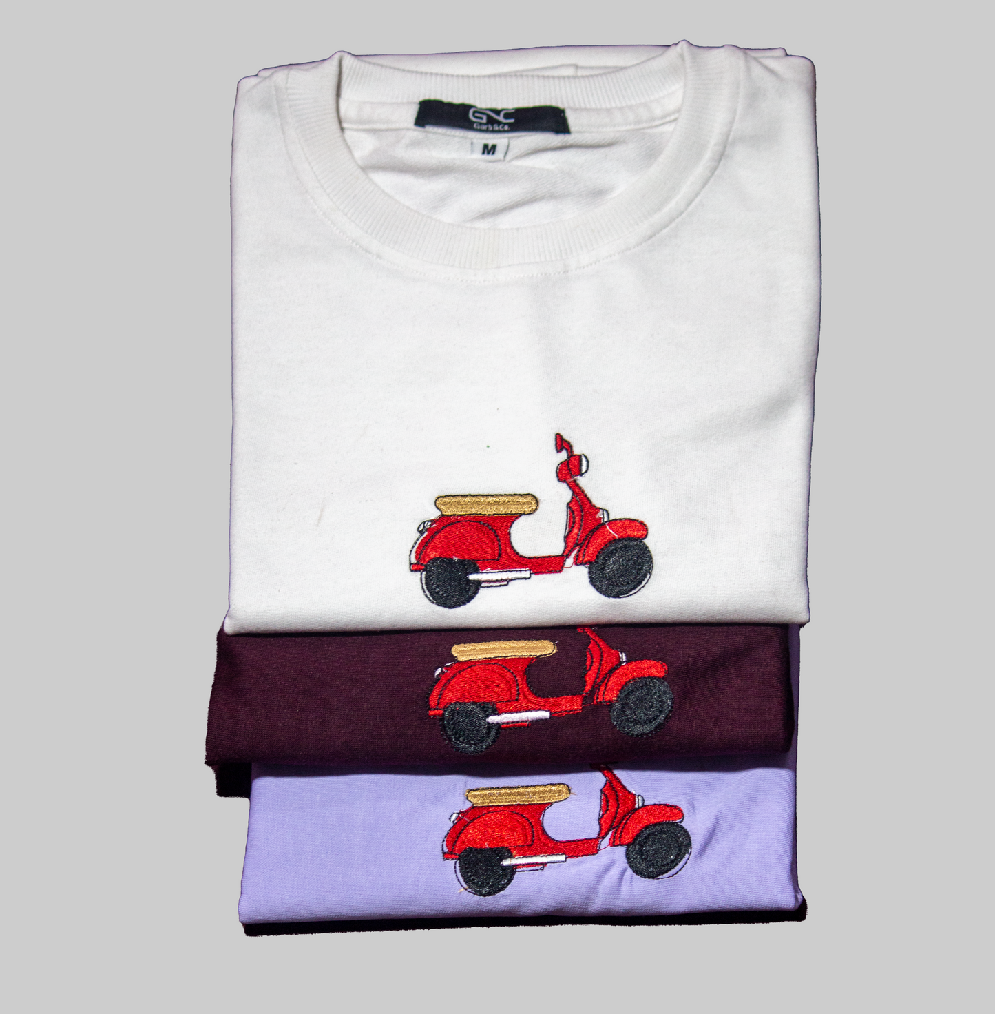 Essential Oversized Embroidered T-Shirt (Old skool Scooter)