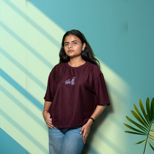 Essential Oversized Embroidered T-Shirt (Bicycle)