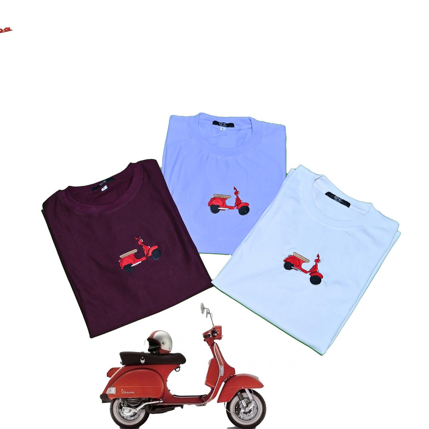 Essential Oversized Embroidered T-Shirt (Old skool Scooter)