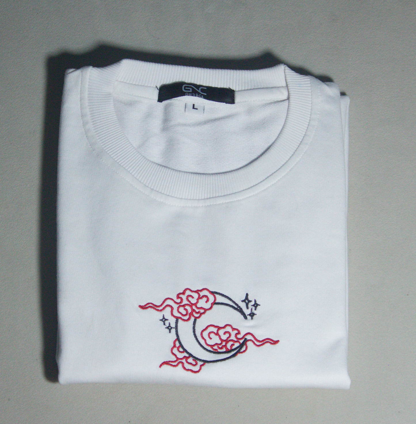 Essential Oversized Embroidered T-Shirt (Cloud Moon)