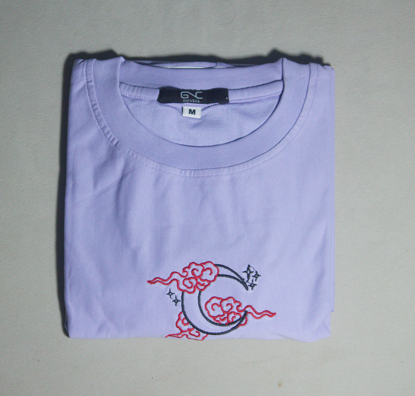 Essential Oversized Embroidered T-Shirt (Cloud Moon)