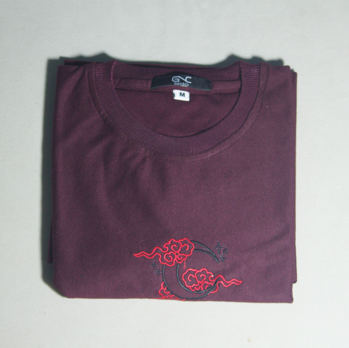 Essential Oversized Embroidered T-Shirt (Cloud Moon)