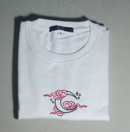 Essential Oversized Embroidered T-Shirt (Cloud Moon)