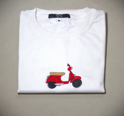 Essential Oversized Embroidered T-Shirt (Old skool Scooter)
